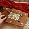 1set Wooden  Table Dowsing Divination Board for Witchcraft Wiccan Altar Supplies Rectangle with Tree of Life Saddle Brown 300x200x68mm
