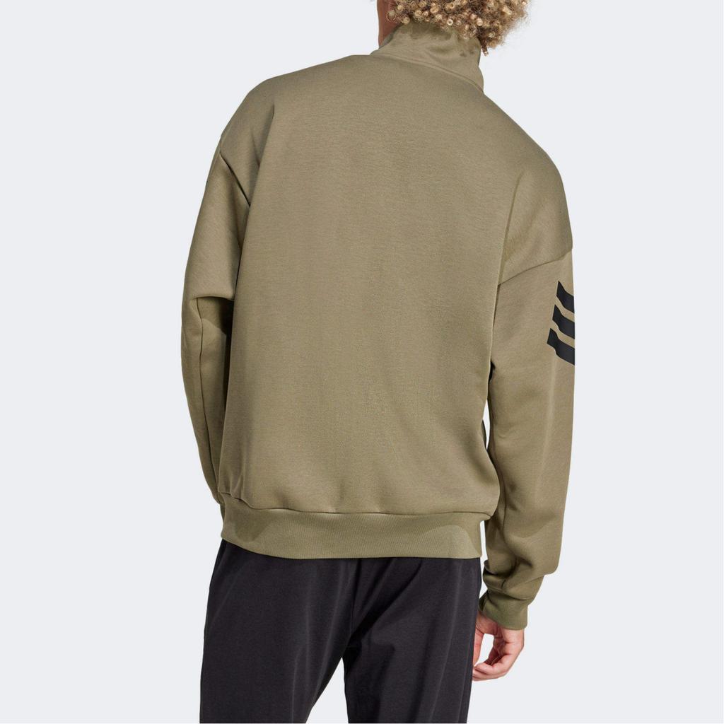 Adidas Полосатая куртка с воротником-стойкой на молнии, мужские куртки, оливкового цвета JD4887