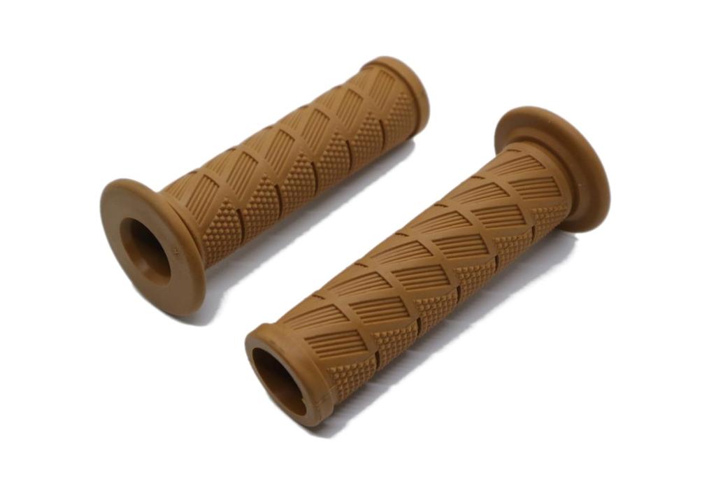 Beatus Retro Design Bike Handle Grip 0.9 inch (22.2 mm) Universal Grip Left and Right Set (Camel)