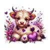 QT2450#15см Мультяшный высокогорный бык и цветочный узор Наклейка на автомобиль, подходит для ноутбука, автомобиля, грузовика, фургона, внедорожника, мотоцикла, окна