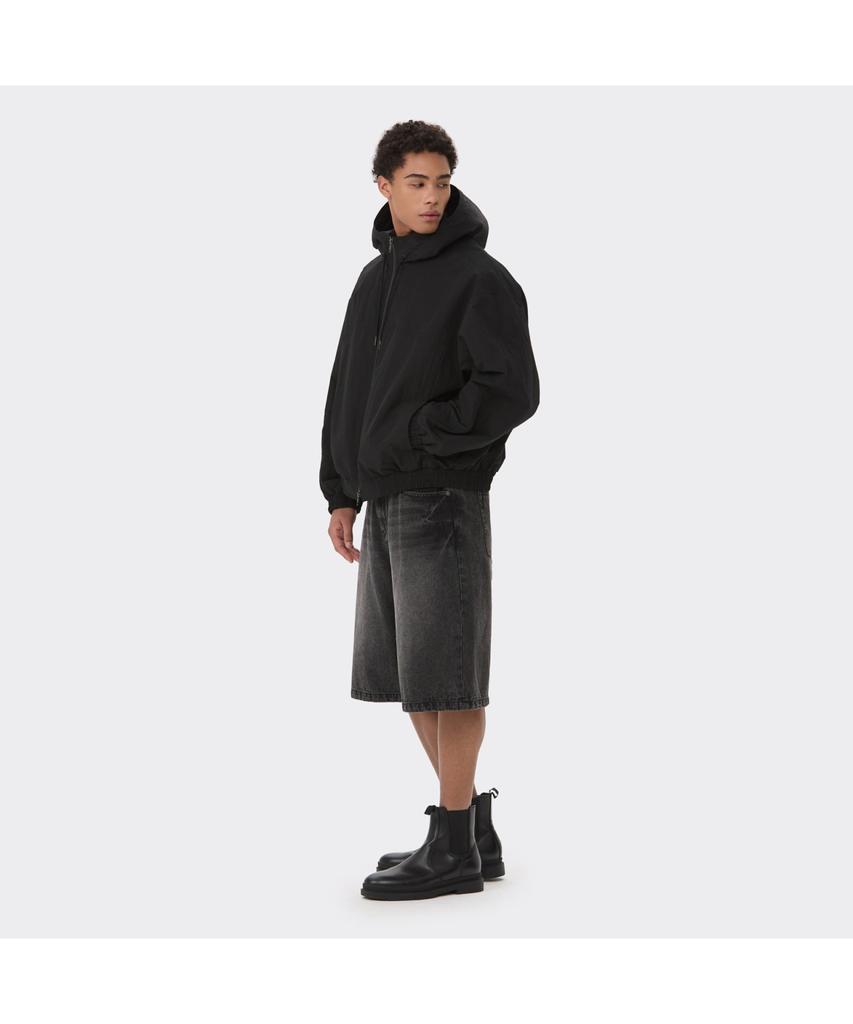 Customellow Black Padded Hood Blouson Cwuas26112Bkx