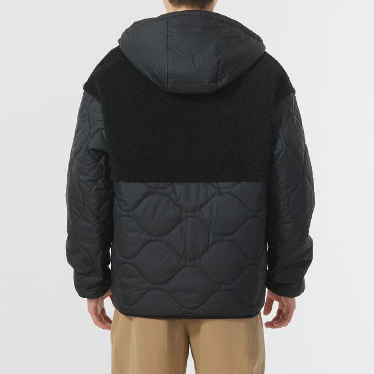 Adidas Двусторонняя куртка из искусственной овчины с логотипом и капюшоном в стиле пэчворк с принтом «Повседневная мужская куртка малинового цвета IW4037»