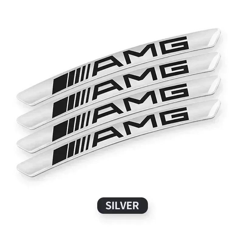 4Pcs Metal Car Wheel Hub Sticker Decorative Accessories for Mercedes Benz W203 W204 W205 W206 W212 W213 W222 W223 E300 C200 MNOPQ1