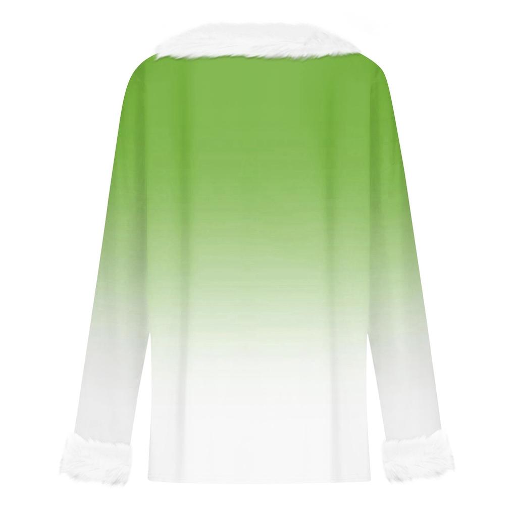 Женская футболка, рождественская рубашка с длинным рукавом, вечерние, рождественский флисовый воротник, топ с v-образным вырезом