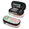 Pen Case Organized Storage Zip Around Closure 300D Polyester with Mesh Pocket Removable Divider and Pen Slots for Everyday Study