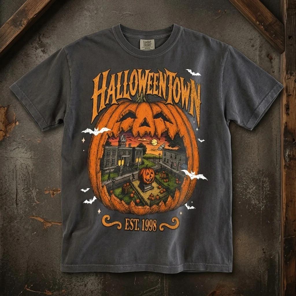 Retro Pumpkin Halloweentown EST 1998 Comfort Colors Shirt Vintage Spooky Tee