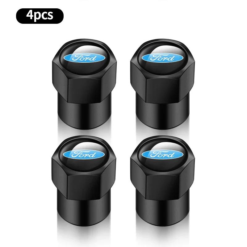 New 2026 Car Sticker 4pcs Car Wheel Air Valve Stem Cover Caps For Ford Focus Fiesta Ranger Mondeo Escort Falcon Flex S-MAX Kuga