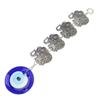 Blue Eye Ornament 4 Hollow Alloy Elephants Good Luck Evil Eye Hanging Decor Suspension Alloys Glass
