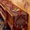 Luxury Chic Table Runner Dining Floral Embroidery Waterproof Oil-Resistant Chenille Fabric American Vintage Style