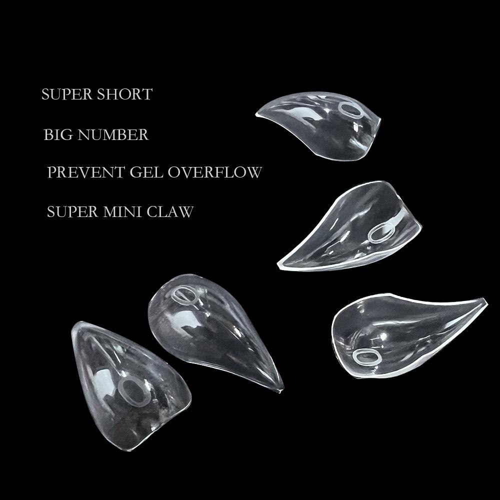 140pcs Mini 3d Cat Claw Dual Nail Form for Poly Gel Extension of 3D Eagle Claw Reusable Full Cover Molds Halloween Nail Design