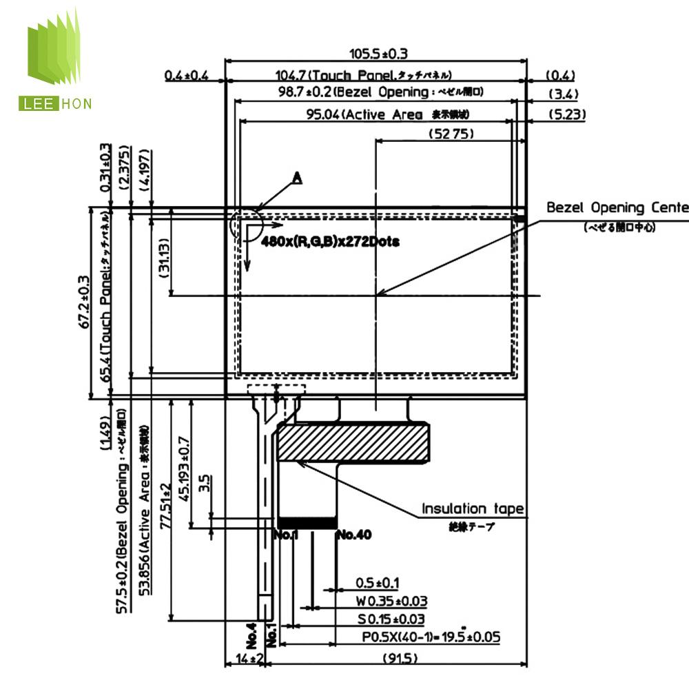 Kyocera 4.3'' 480x272 LCD Panel TCG043WQLBAAFA-GA50 Hight Brightness Satellite Compasses Display 4.3 Inch LCD Modules
