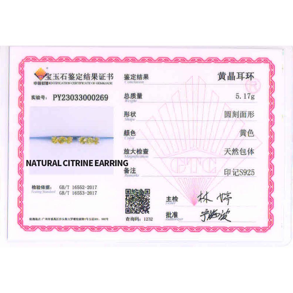 Bolaijewelry Новые модные женские серьги с натуральным драгоценным камнем и цитрином, простой дизайн, серебро 925 пробы для мамы, праздничный подарок