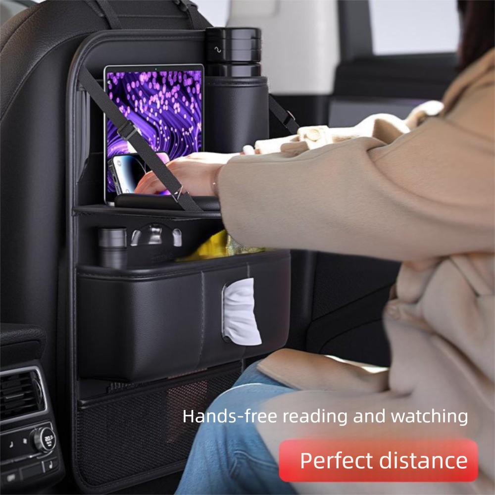 Со складным столиком, органайзер для хранения на спинку сиденья, защита от пинков, аксессуары для интерьера автомобиля