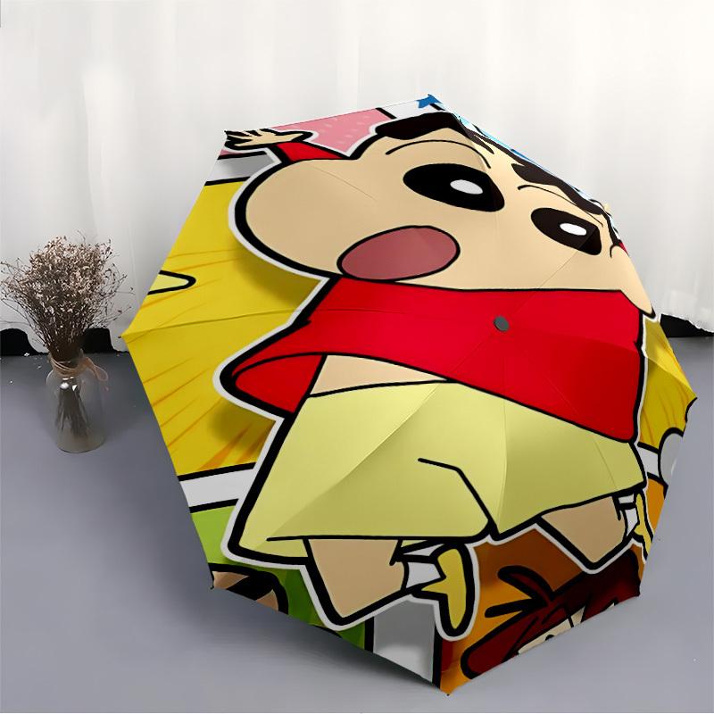 Crayon Shin-chan Automatic Folding Umbrella, Self-Opening/ Closing, Durable Windproof Travel Umbrella for Outdoor Adventures a0826058