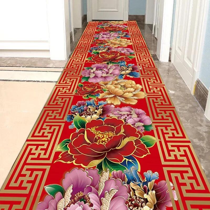 Роскошные длинные ковры для коридора для бегуна, прихожей, синего золота, жаккардовый ковер для гостиной, гостиничного коврика для лестницы, нескользящий домашний кухонный ковер