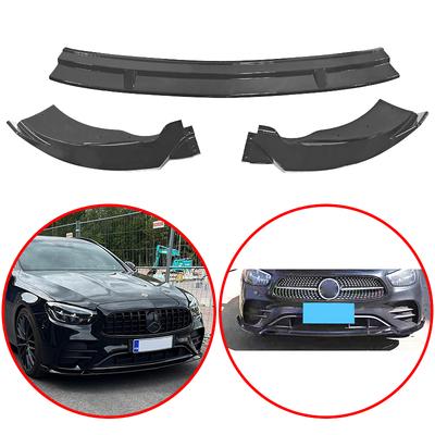 Для Mercedes Benz E-Class W213 E260 E300 2026 2026 2026 2026+ 3 шт. Высококачественный АБС-пластик Передний сплиттер бампера Спойлер Глянцевый черный