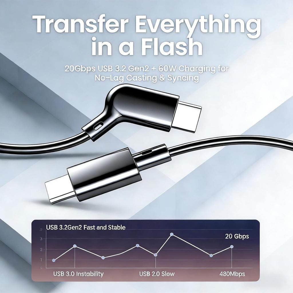 Acogedor Кабель для AR для XREAL VITURE Pro 20 Гбит/с USB Gen2 Зарядка Данные Питание Угловой USB-C Очки, Air/One, XR, 3.2 и Кабель, 125° Разъем, 2,6 мм