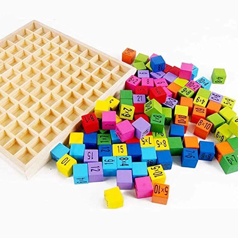 Montessori Educational Wooden Math Toys For Kids Children Baby Toys 99 Multiplication Table Math Arithmetic Teaching Aids