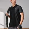 Li-Ning Мужская рубашка-поло Fitness Series Simple Solid Color Casual с коротким рукавом, черные APLU253-1