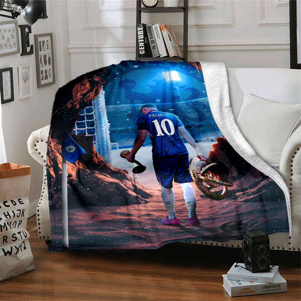 Chelsea Fc Football Player Blanket Warmthful Decor Suitable For Office Livingroom Sofa Allseason Use Digital Print