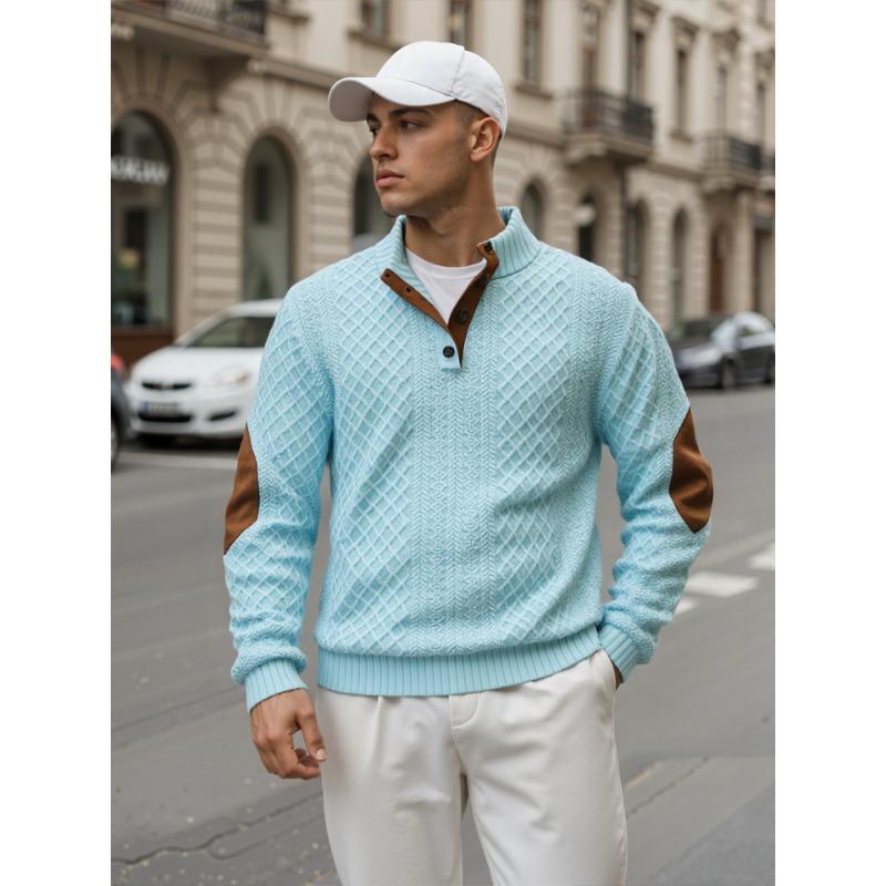 Men S Long Sleeve Pullover Knit Henley Shirt For Spring Autumn Casual