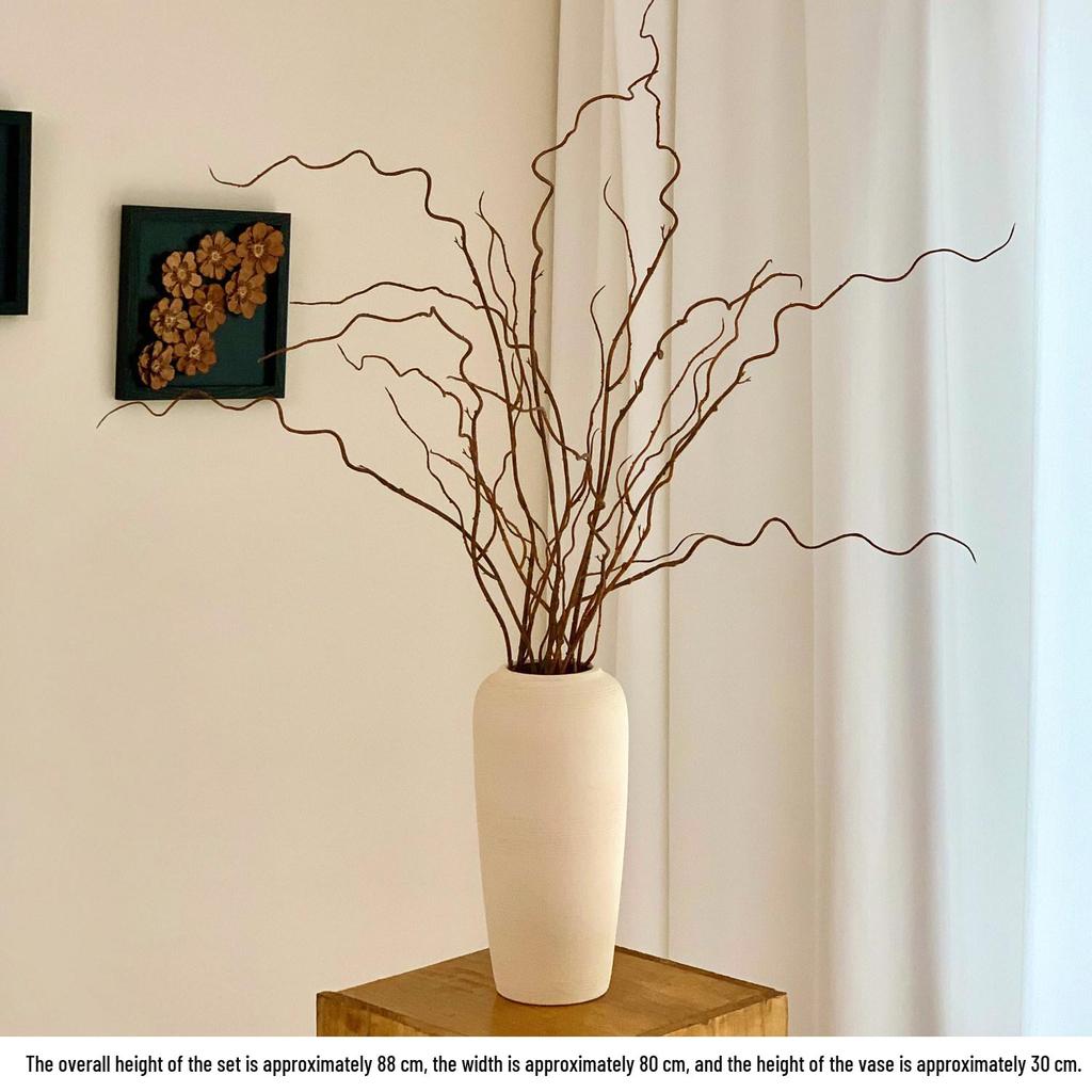 Wabi-sabi Artificial Dragon Willow Bouquet: High-End Decorative Vase Arrangement for Hotels & B&Bs.