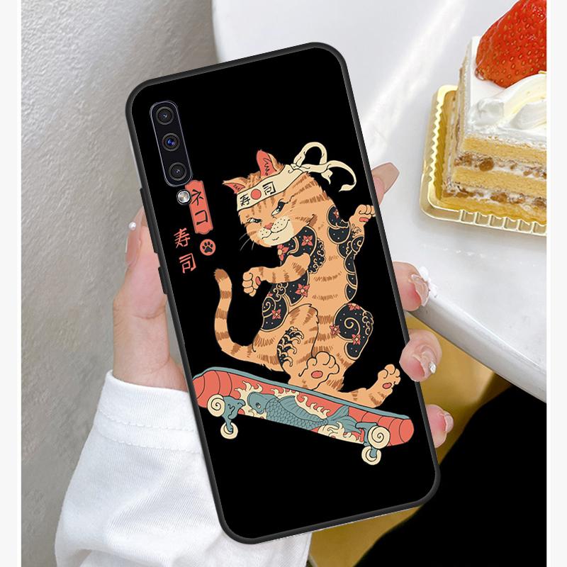 Чехол для телефона в японском стиле Ukiyo-e Cat Art для Samsung Galaxy A50 A70 A02S A20S A21S A52S A12 A32 A52 A72 A51 A71