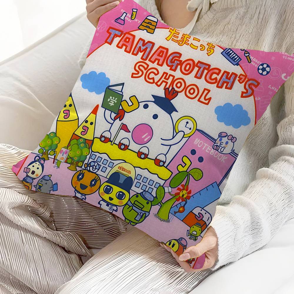 Классический T-Tamagotchi Cut Friend Игровой Подушки Чехлы Мультяшные Диван Декоративные Домашние Двусторонние Печать Короткий Плюш Милый Подушка