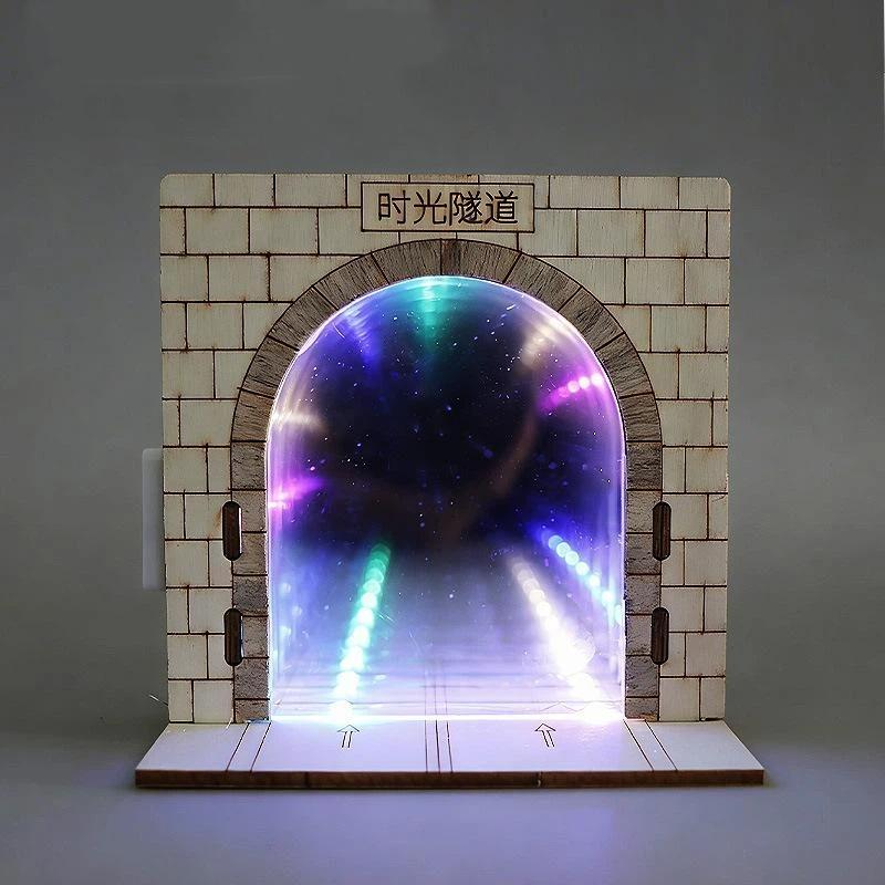 DIY Abyss Mirror Time Tunnel Lamp Colorful Glowing Visual Calming Fidget Light Perfect Gift for Teens Desk Decor