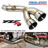 REALZION R6 Motorcycle Exhaust Pipe Exhaust Middle Silp On Pipe For Yamaha YZF R6 2006-2020 Mid Exhaust Pipe