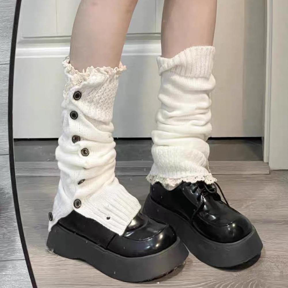 Лолита JK вязаный чехол для ног Harajuku длинные чулки-трубы мода Y2K гетры для девочек