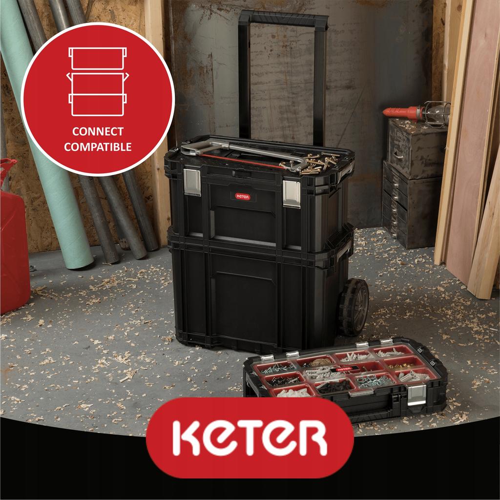 KETER Tool Box On Wheels Tool Organizer Set Of 3 Boxes