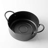 Pearl Metal Matte Tempura Pan, 20cm, Limited Edition, Black, Iron, with Thermometer, BLKP Black, AZ-5037