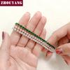 ZHOUYANG Теннисный Браслет Для Женщин Роскошный Удобный Регулируемый 4 Зубца Мозаика 4 мм Цирконий Цвет Розового Золота Модные Украшения Подарок H133