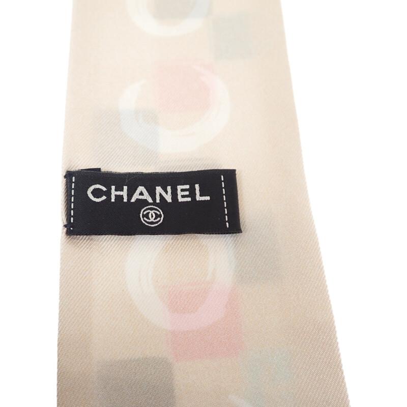 Chanel Шарф бежевый/многоцветный шелковый Женский