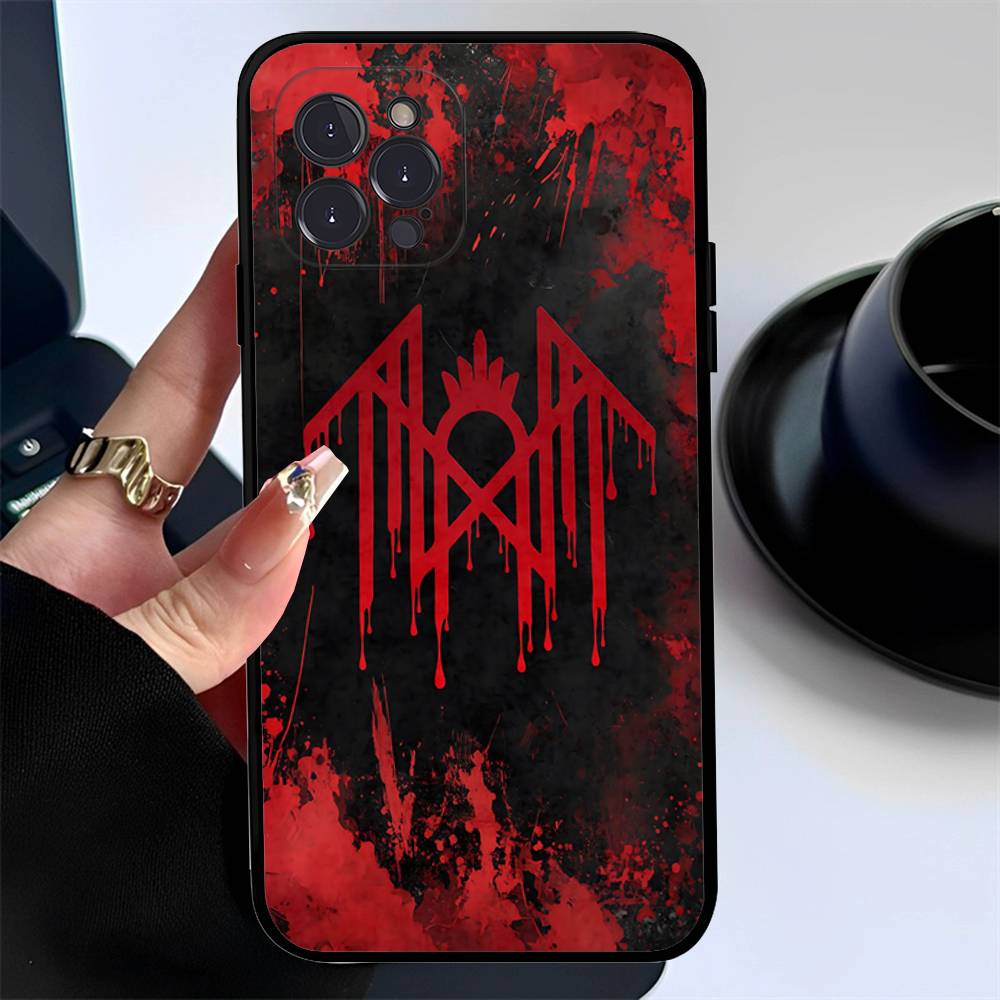 Чехол-брелок Sleep Rock Band T-Token для iPhone 17 16 15 11 13 14 Pro Max Plus 12 Mini Черный