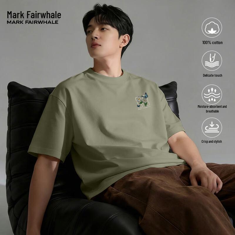 Mark Fairwhale Мужская дышащая футболка с коротким рукавом из чистого хлопка