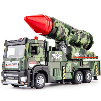 Армейские игрушки в масштабе 1:32. Военный грузовик с запускаемыми ракетами, литые под давлением игрушечные модели военной техники. Игрушечные, световые и звуковые армейские машины, армейские машины «откатись назад и вперед».