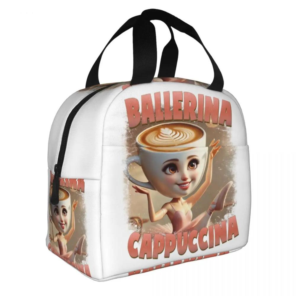 Custom Ballerina Capuchina Italian Brainrot Tung Tung Tung Sahur Lunch Bag Women Thermal Cooler Insulated Lunch Box for Student