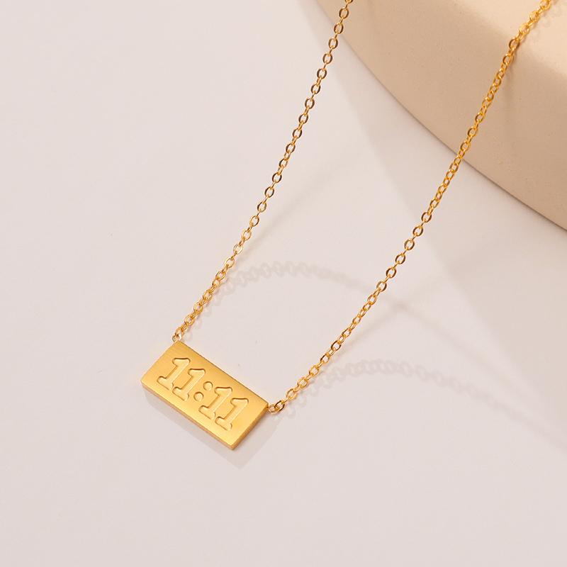 316L Stainless Steel Block Digit Necklaces Foxanry Trendy Simple Creative Design Non-fading Party Jewelry Gifts EL0035