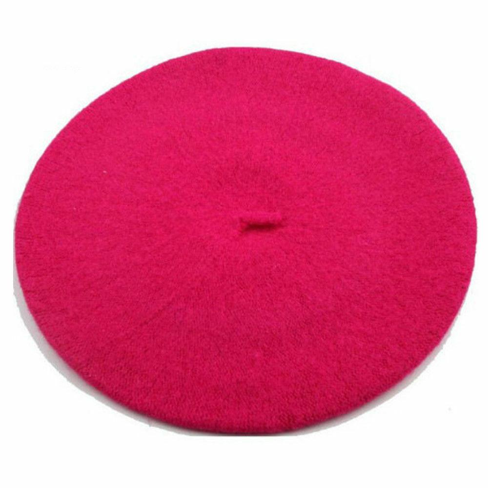 Зимняя теплая искусственная шерстяная шапка-берет для женщин и девочек, французская шапка-бини, красная, черная, фиолетовая, бежевая, оранжевая, кавайная, плоская, теплая