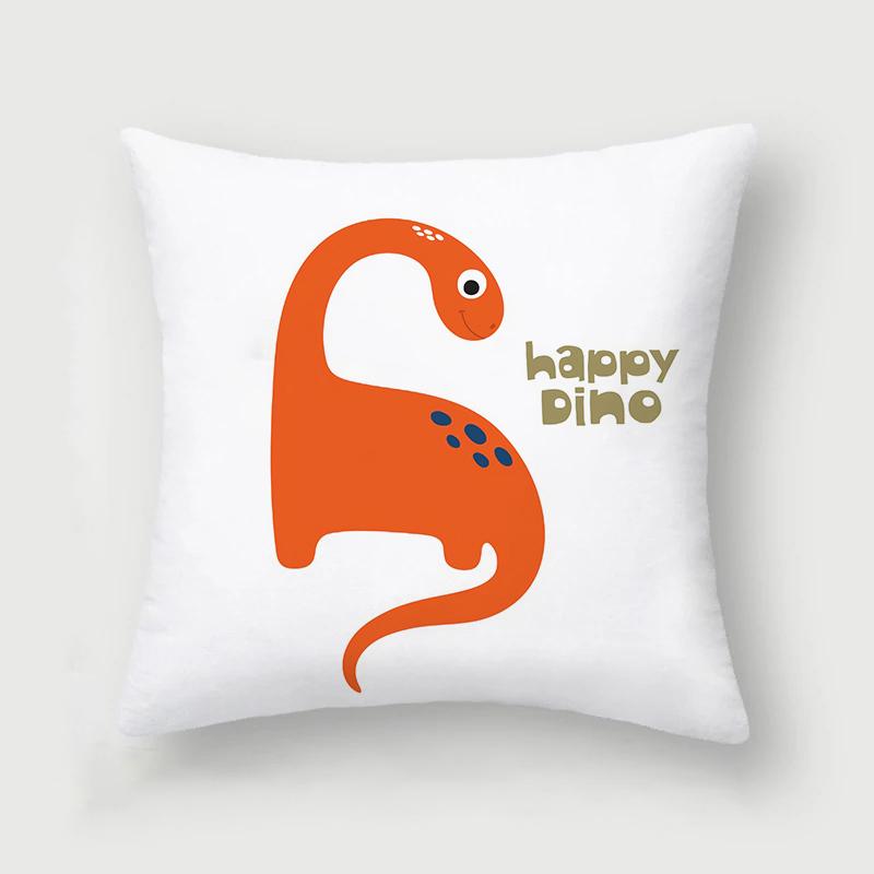 Cute and Interesting Cartoon Dinosaur Throw Pillow Set Sofa Chair Cushion Cover Children's Room Home Decoration Pillowcase 45x45