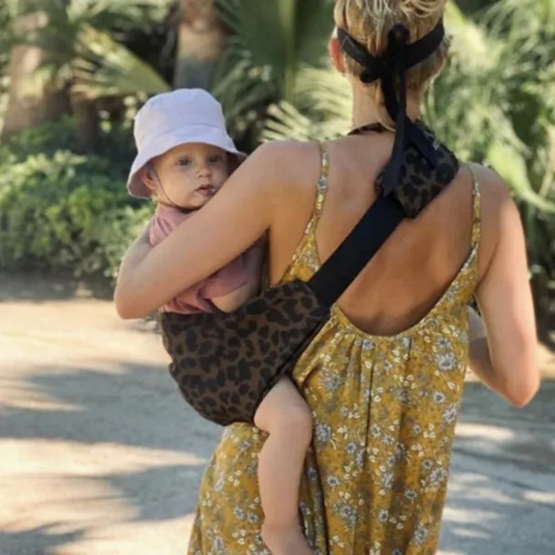 Портативный новый с леопардовым принтом через плечо переноска для младенцев, удобная для родителей, покупок, путешествий и поездок с детьми