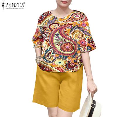 Женский повседневный комплект из двух предметов: топ с коротким рукавом, V-образным вырезом и широкими шортами