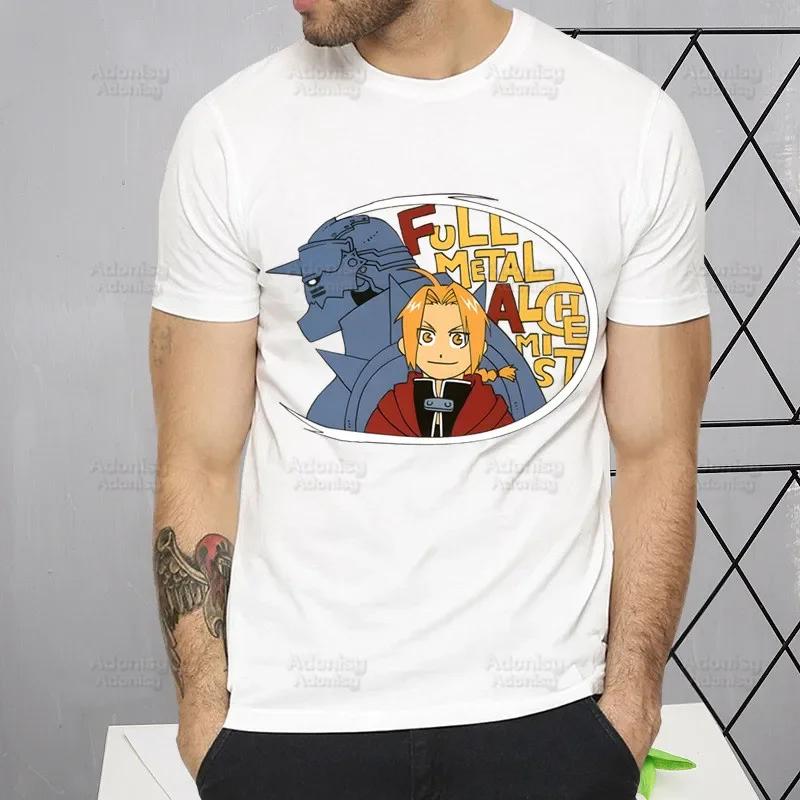 Fullmetal Alchemist T Shirt Harajuku Alphonse Elric TShirts Short Sleeve Fashion Casual Edward Elric T-Shirt Tops Tees Shirt