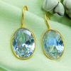 White Topaz Gemstone Gold Plated Women's And Gift Hook Earrings GPE-E23