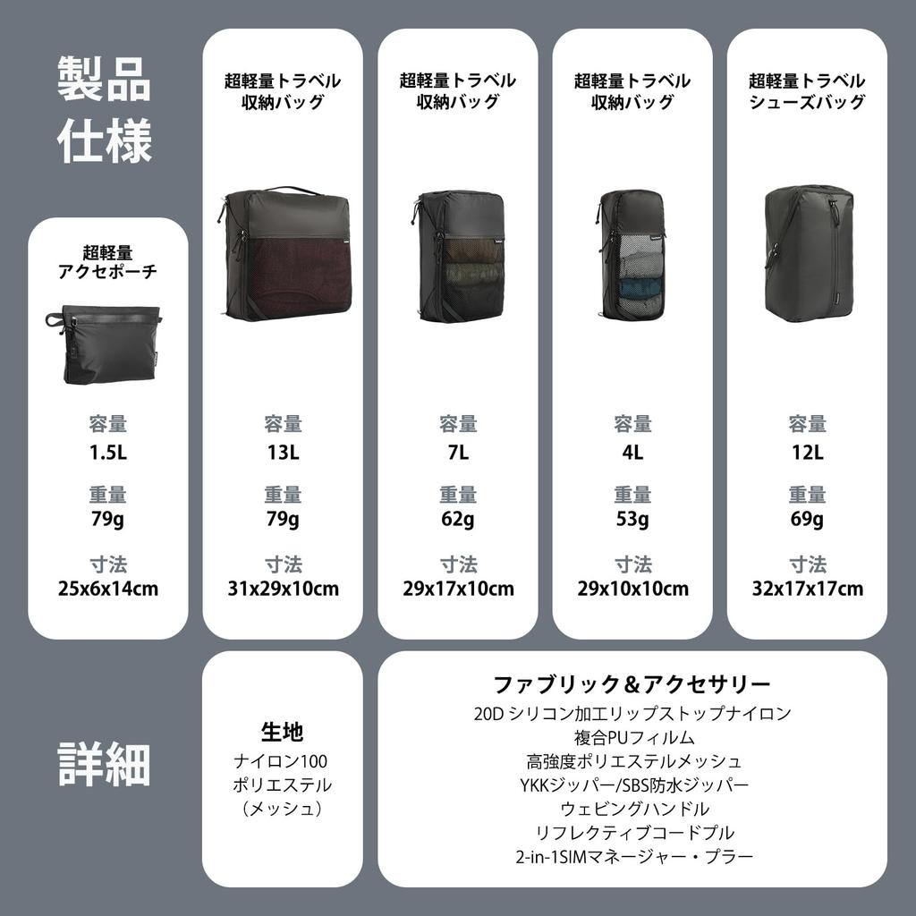 NextPacker Travel Travel Storage Shoe Large YKK for Small Business Overseas Convenient Travel Set Pouch, Bag, Bag, Lightweight, Waterproof, Capacity,