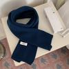 New Solid Color Flat Scarf for Winter Women's Knitted Wool Soft and Waxy Warm Scarf Korean Style Couple Versatile Fashion