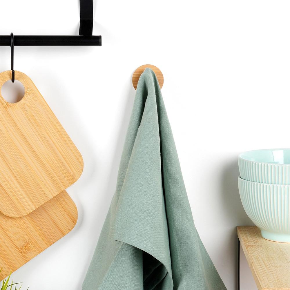 Bamboo Hook Metal Self-Adhesive Towel Rack Bathroom Cloth