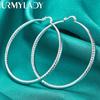 URMYLADY стерлингового серебра 925 пробы 70 мм круглые серьги для женщин модные свадебные помолвочные очаровательные ювелирные изделия